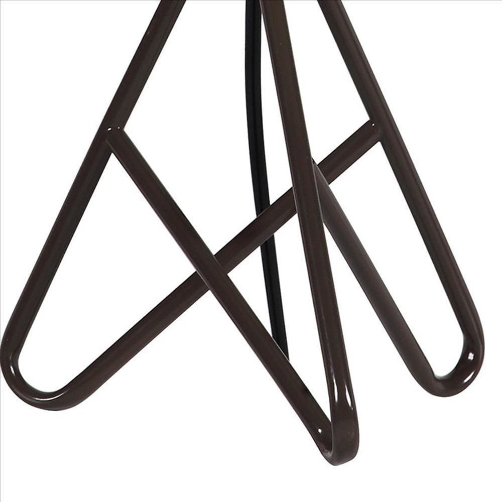 Angled Hairpin Base Metal Table Lamp with Fabric Shade Black