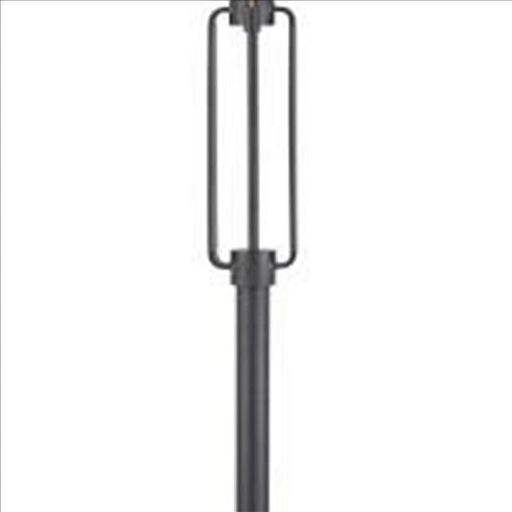 Cage Design Shade Metal Floor Lamp With Pull Chain Switch Black