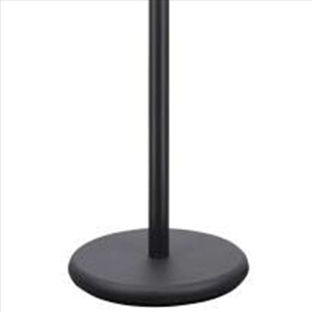 Cage Design Shade Metal Floor Lamp With Pull Chain Switch Black