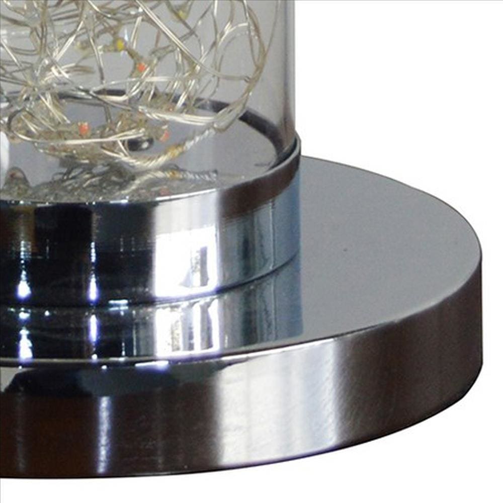 Column Table Lamp with Integrated Multicolored LED Clear