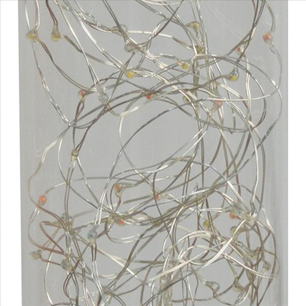 Column Table Lamp with Integrated Multicolored LED Clear