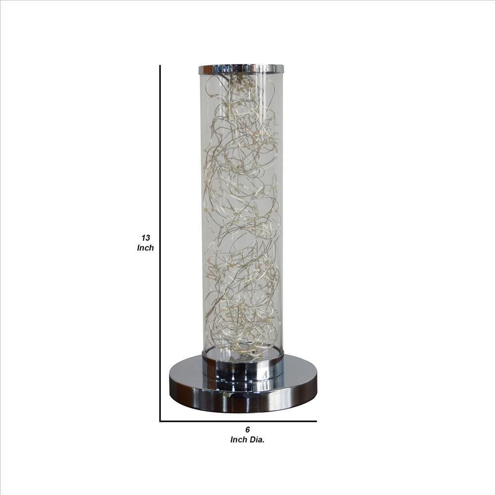 Column Table Lamp with Integrated Multicolored LED Clear