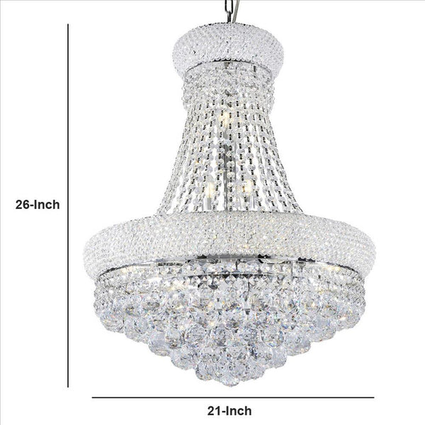 Crystal Ceiling Lamp with Chandelier Design Body Clear