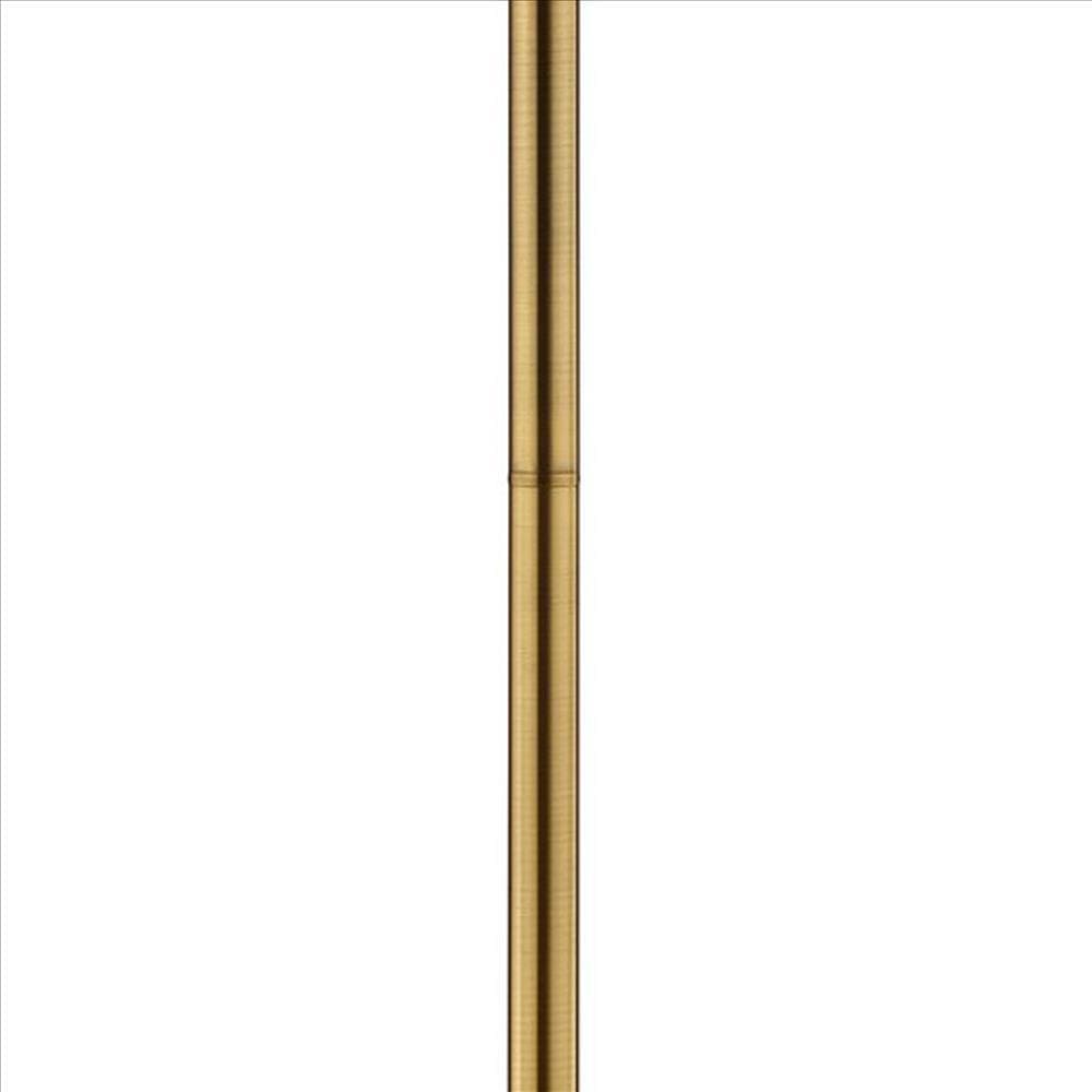 Floor Lamp With Crystal Orb And Metal Stalk Support Gold