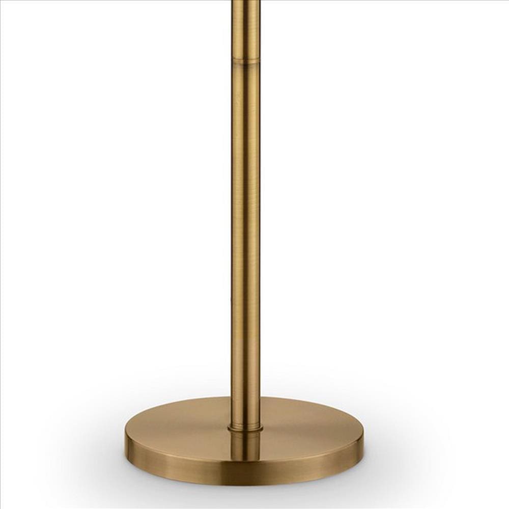 Floor Lamp With Cylindrical Drum And Stacked Crystals Gold