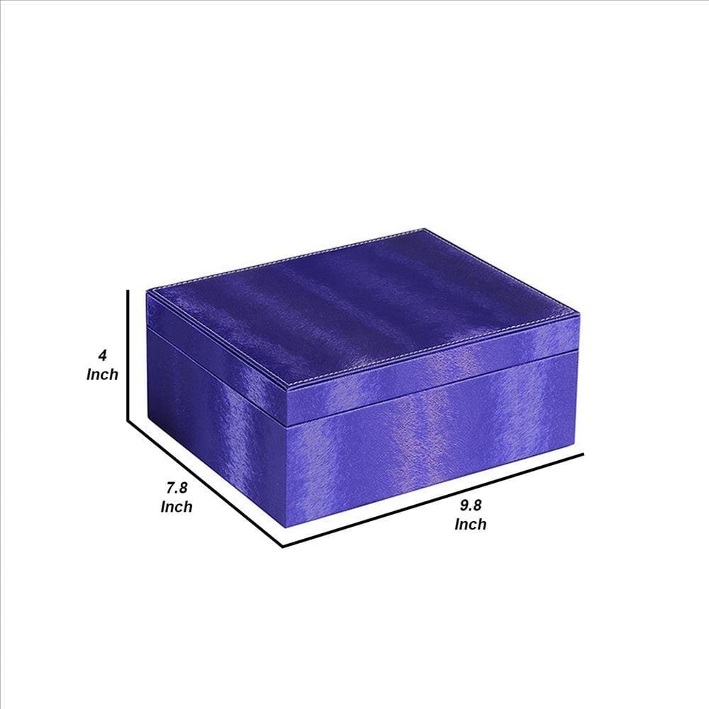 Jewelry Case with 2 Slots and Earrings Hanger Blue