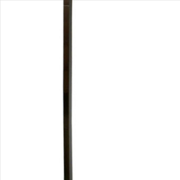 Metal Frame Support Floor Lamp With Hanging Rectangular Shade Silver