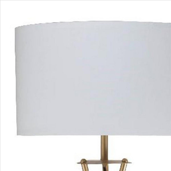 Metal Tripod Legs Floor Lamp With Rotary Switch Gold