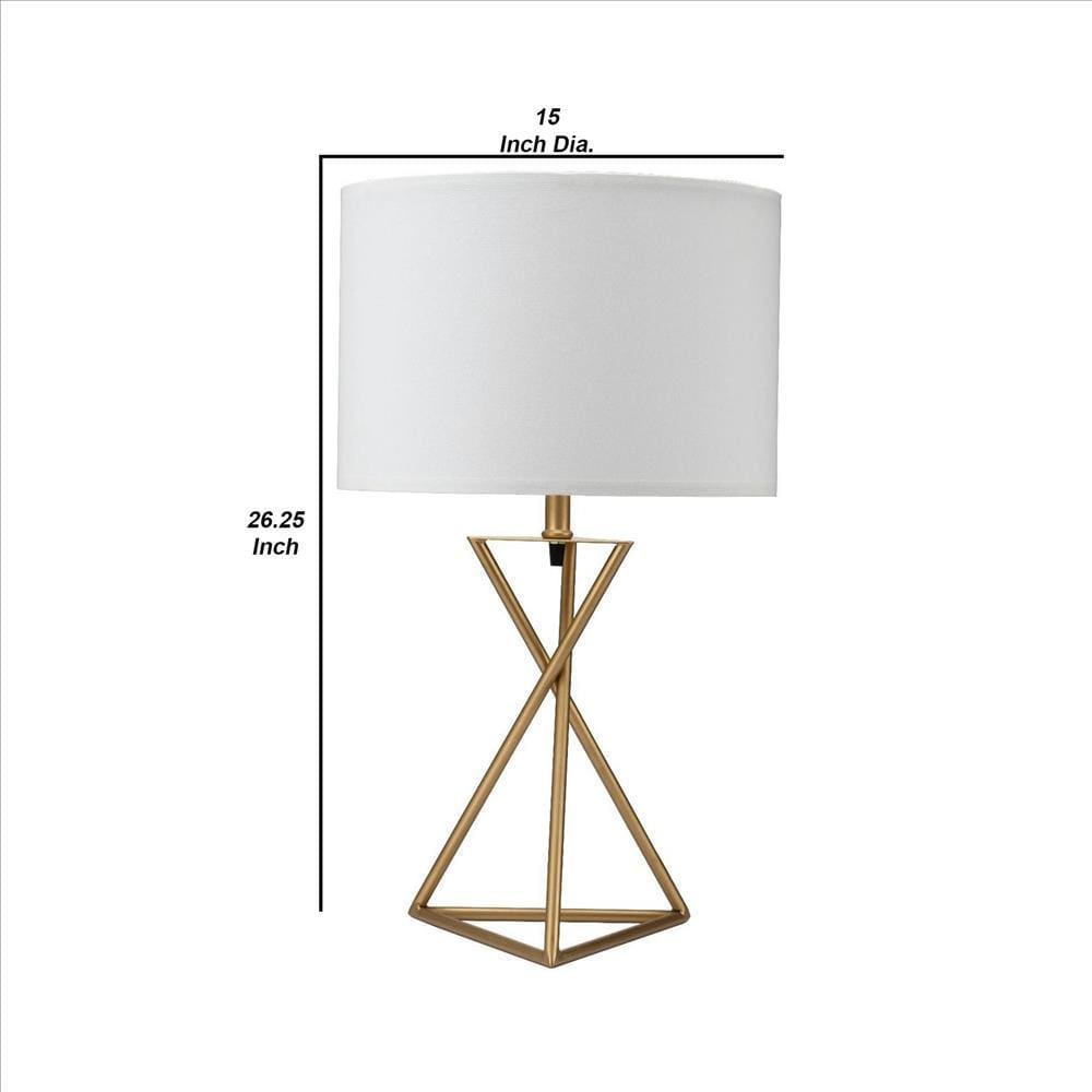 Metal Tripod Legs Table Lamp with Rotary Switch Gold