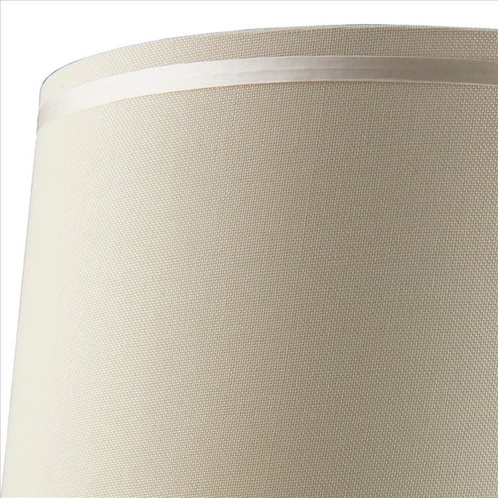 Polyresin Urn Shaped Table Lamp with Diamond Stencils Pattern Brown
