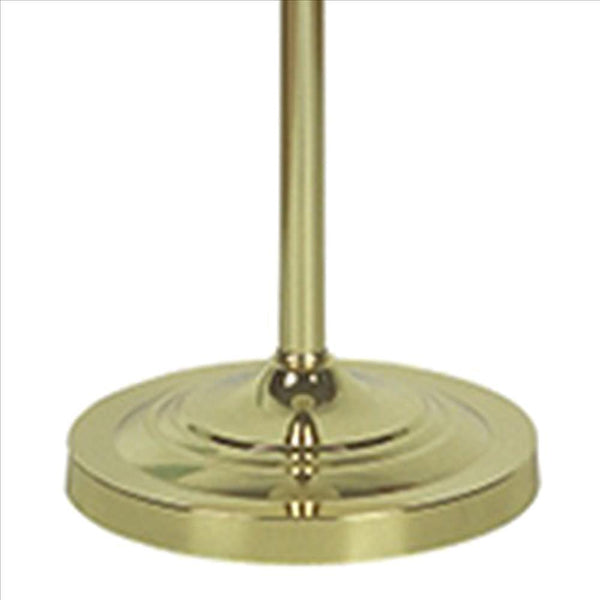 Stalk Design Metal Floor Lamp With Fabric Pleated Shade Cream