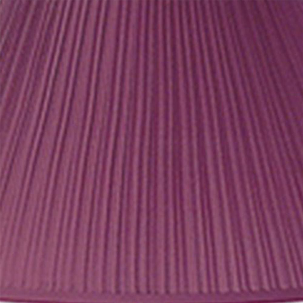 Stalk Design Metal Floor Lamp With Fabric Pleated Shade Pink