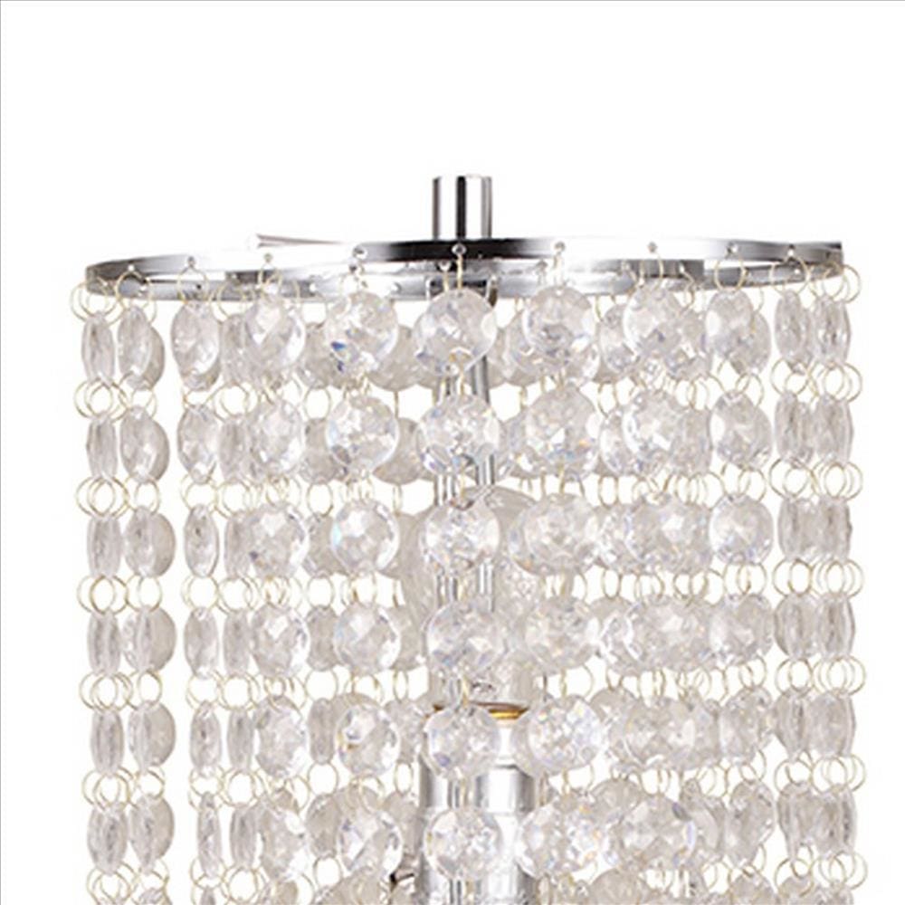 Table Lamp with Hanging Crystal Beads Clear