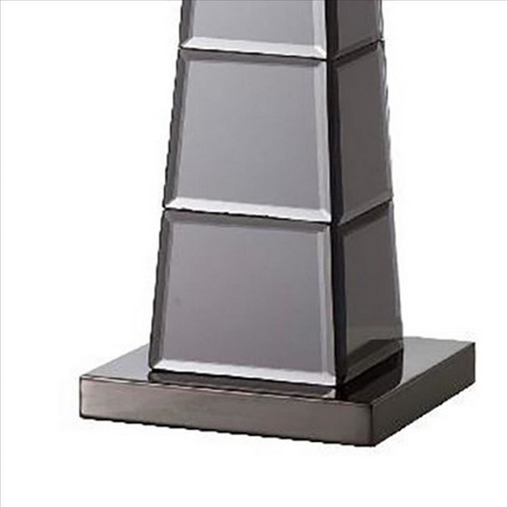 Table Lamp with Mirrored Tower Design Body Silver