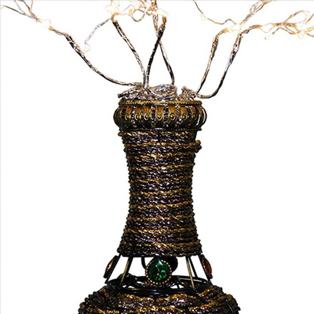 Tree Table Lamp with Aluminum Wire and Multiple LED White