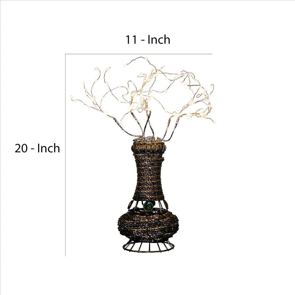 Tree Table Lamp with Aluminum Wire and Multiple LED White