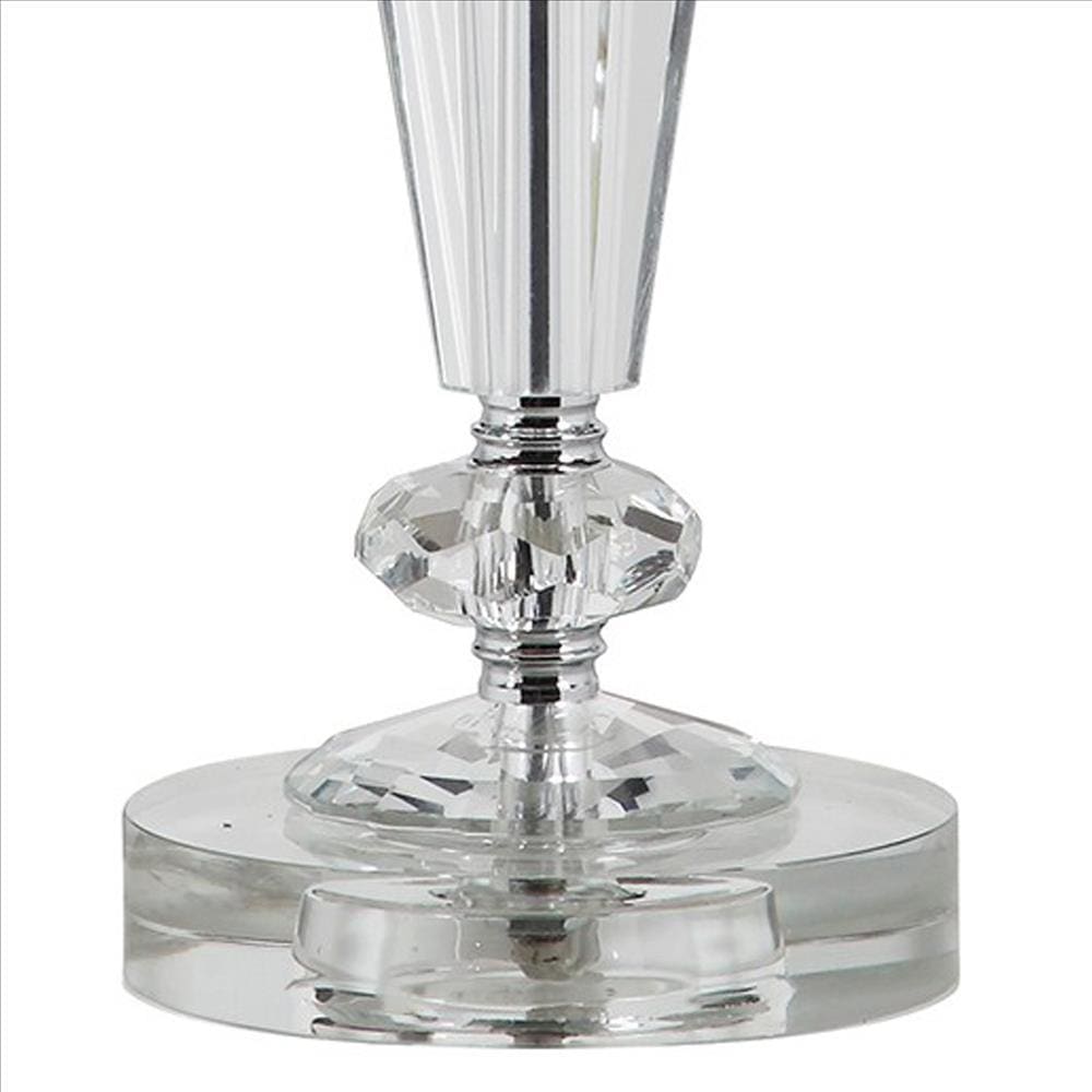 Turned Tubular Crystal Body Table Lamp Clear
