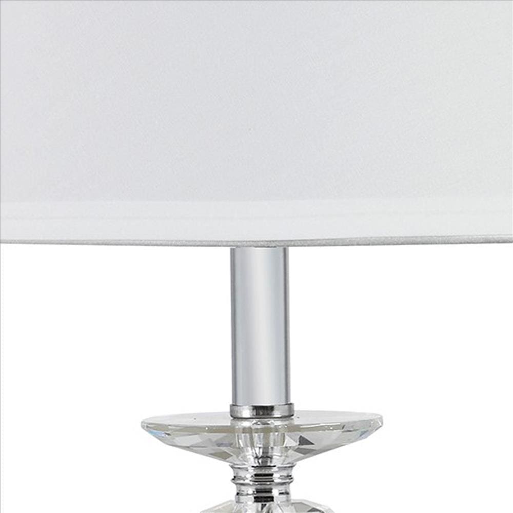 Turned Tubular Crystal Body Table Lamp Clear