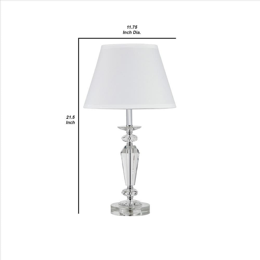 Turned Tubular Crystal Body Table Lamp Clear