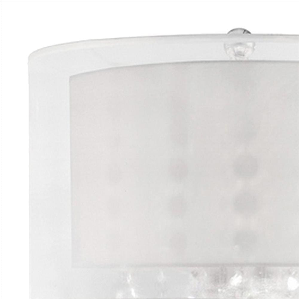 Twisted Crystal Body Table Lamp with Dual Fabric Shade Clear
