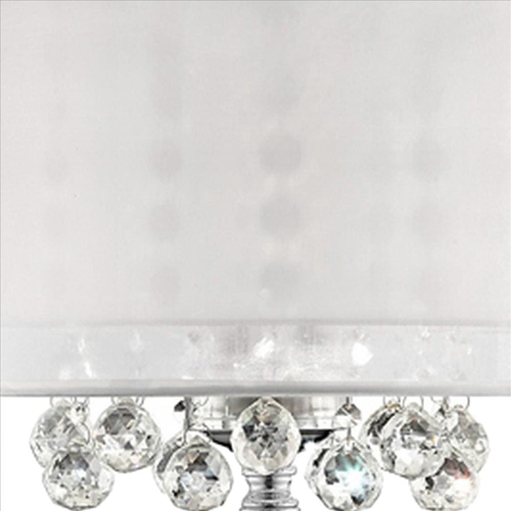 Twisted Crystal Body Table Lamp with Dual Fabric Shade Clear