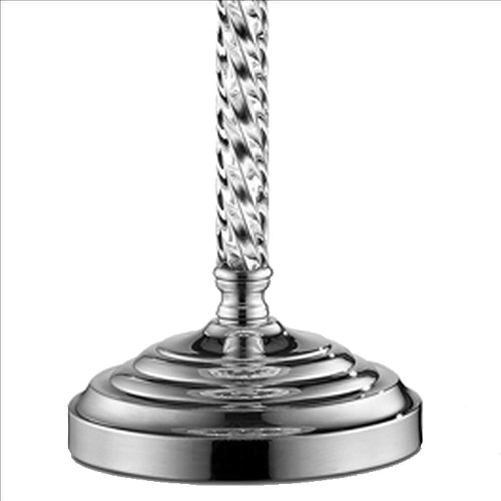 Twisted Crystal Body Table Lamp with Dual Fabric Shade Clear