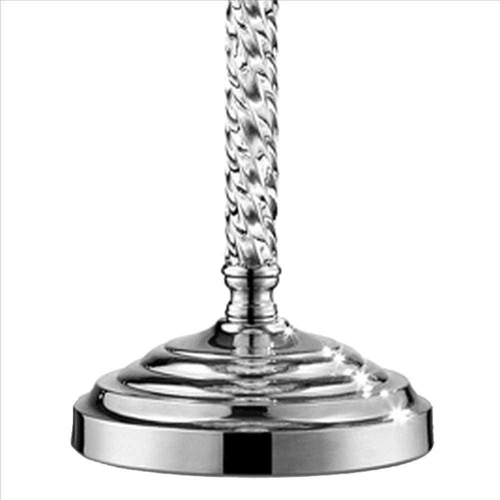 Twisted Crystal Body Table Lamp with Dual Fabric Shade Clear and Black