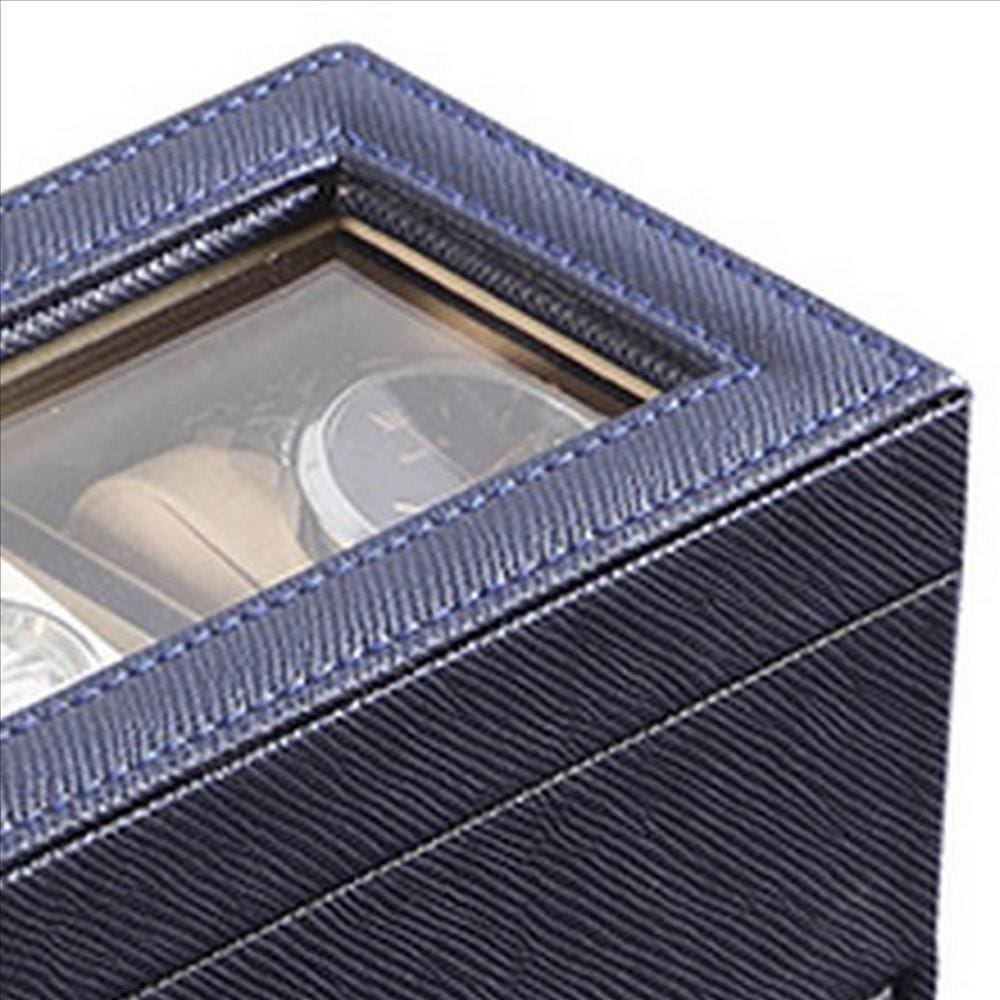 Watch Case with Drawer Display and 4 Slots Blue