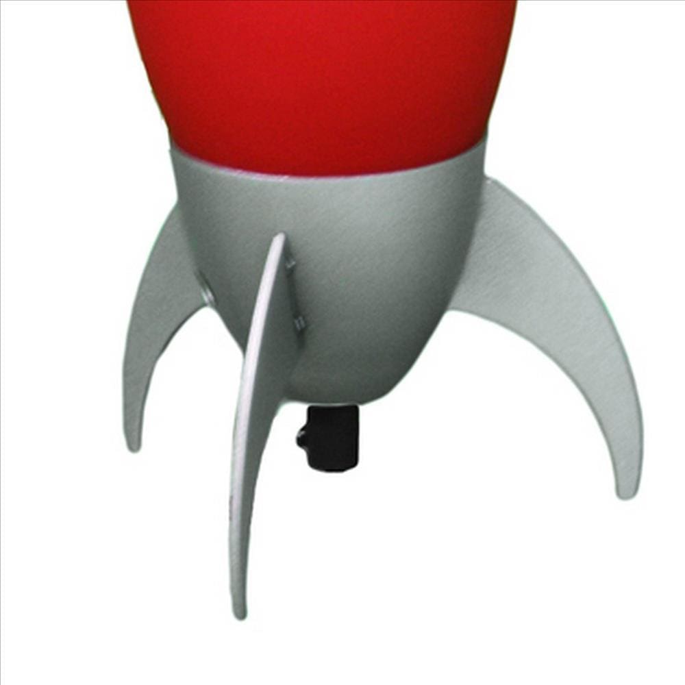 Kid Table Lamp with Rocket Design Silhouette Red