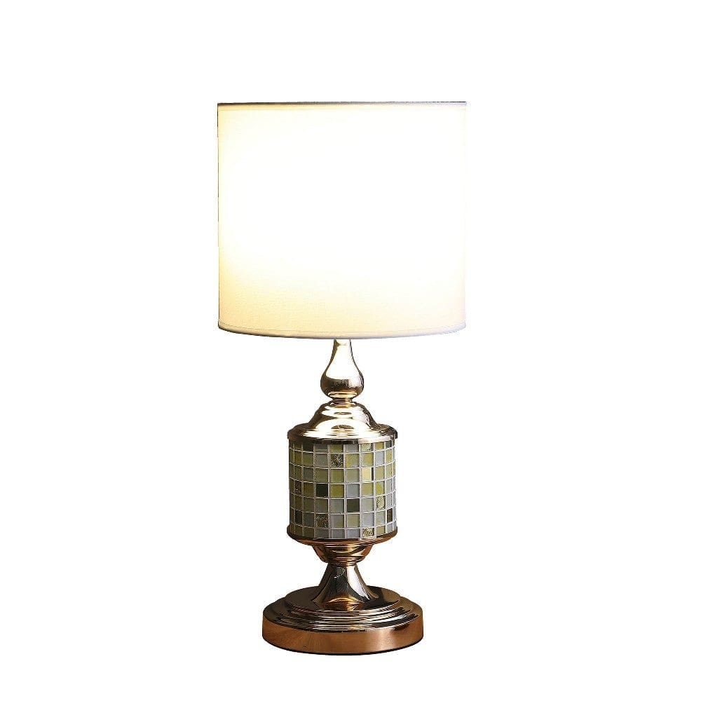 Table Lamp with Glass Cut Out Mosaic Pattern Gold