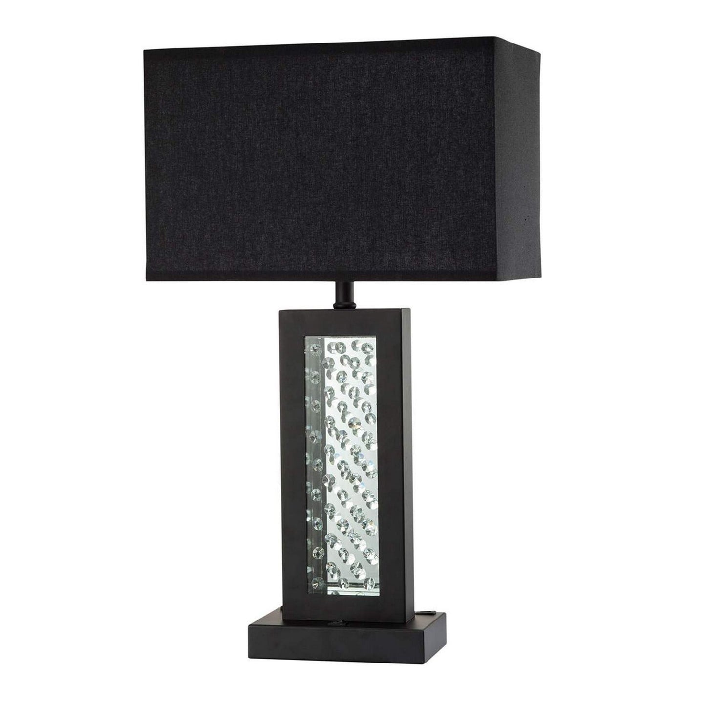 Table Lamp with Embedded Glass Panel Black