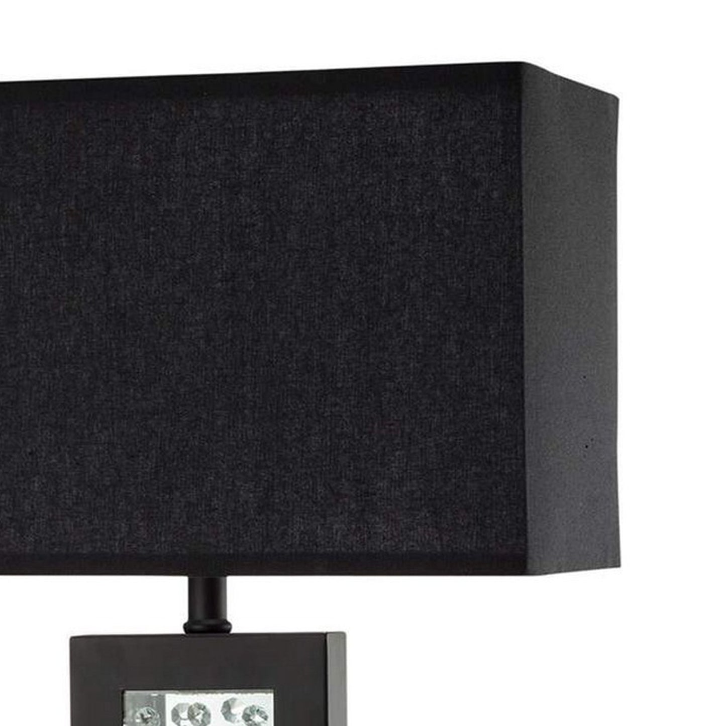 Table Lamp with Embedded Glass Panel Black