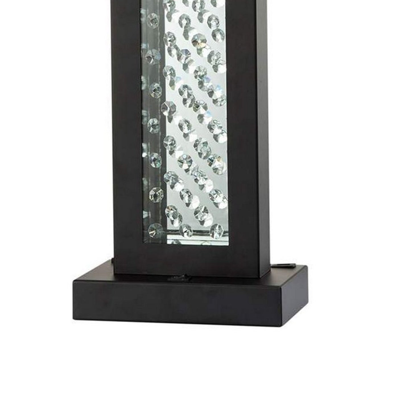 Table Lamp with Embedded Glass Panel Black