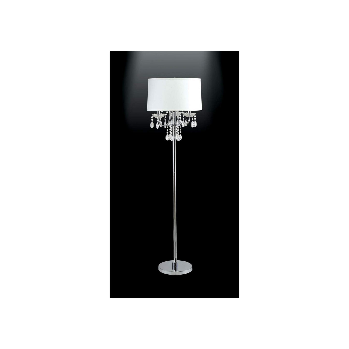 Floor Lamp With Hanging Crystal Droplets White