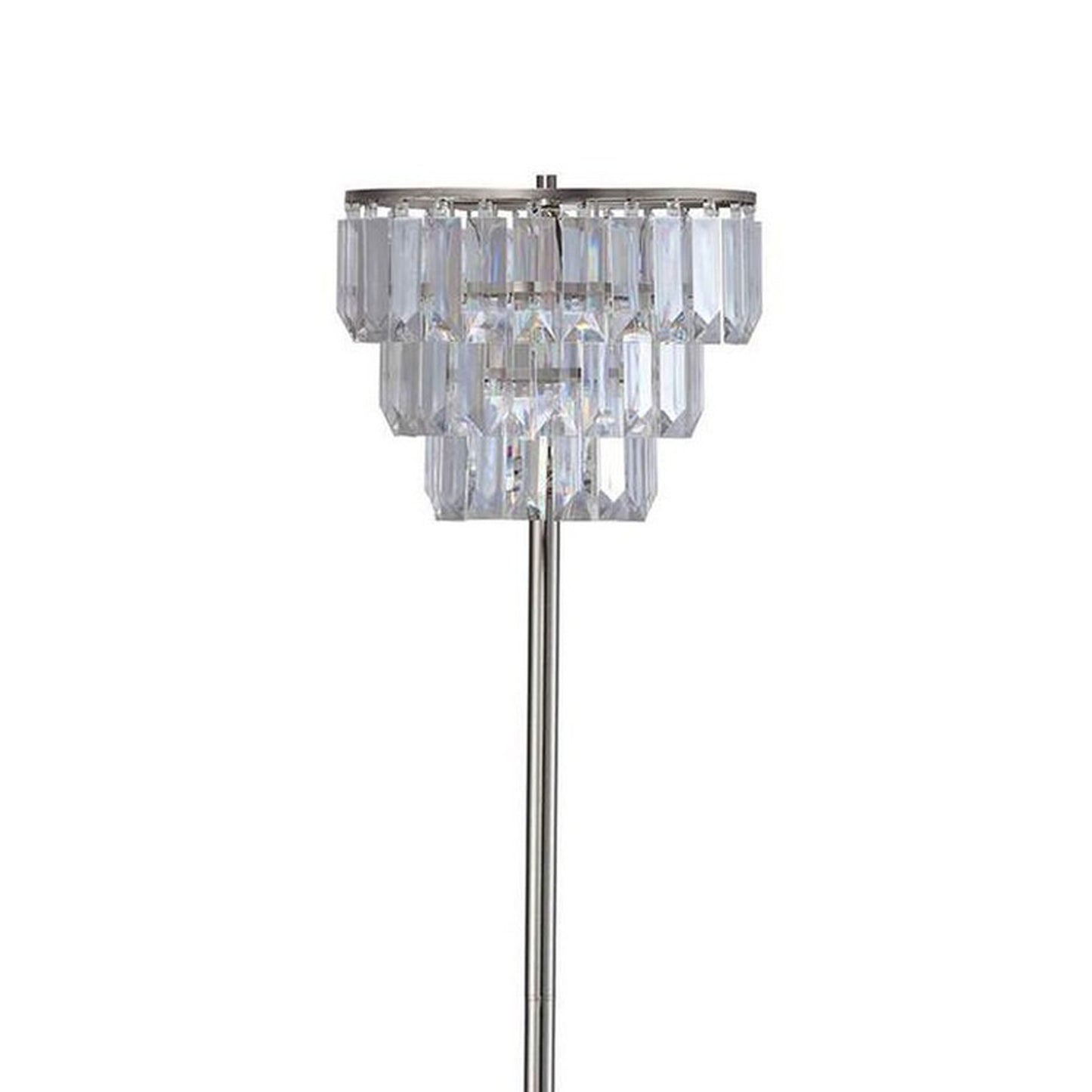 Floor Lamp With Hanging Crystal Droplets Silver
