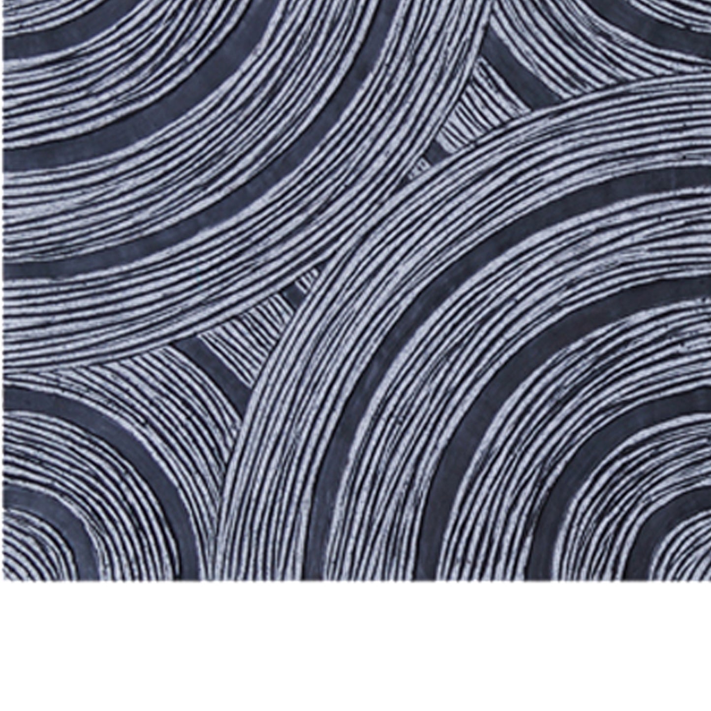 Square Sandstone Wall Decor With Lined Circular Design Small Gray