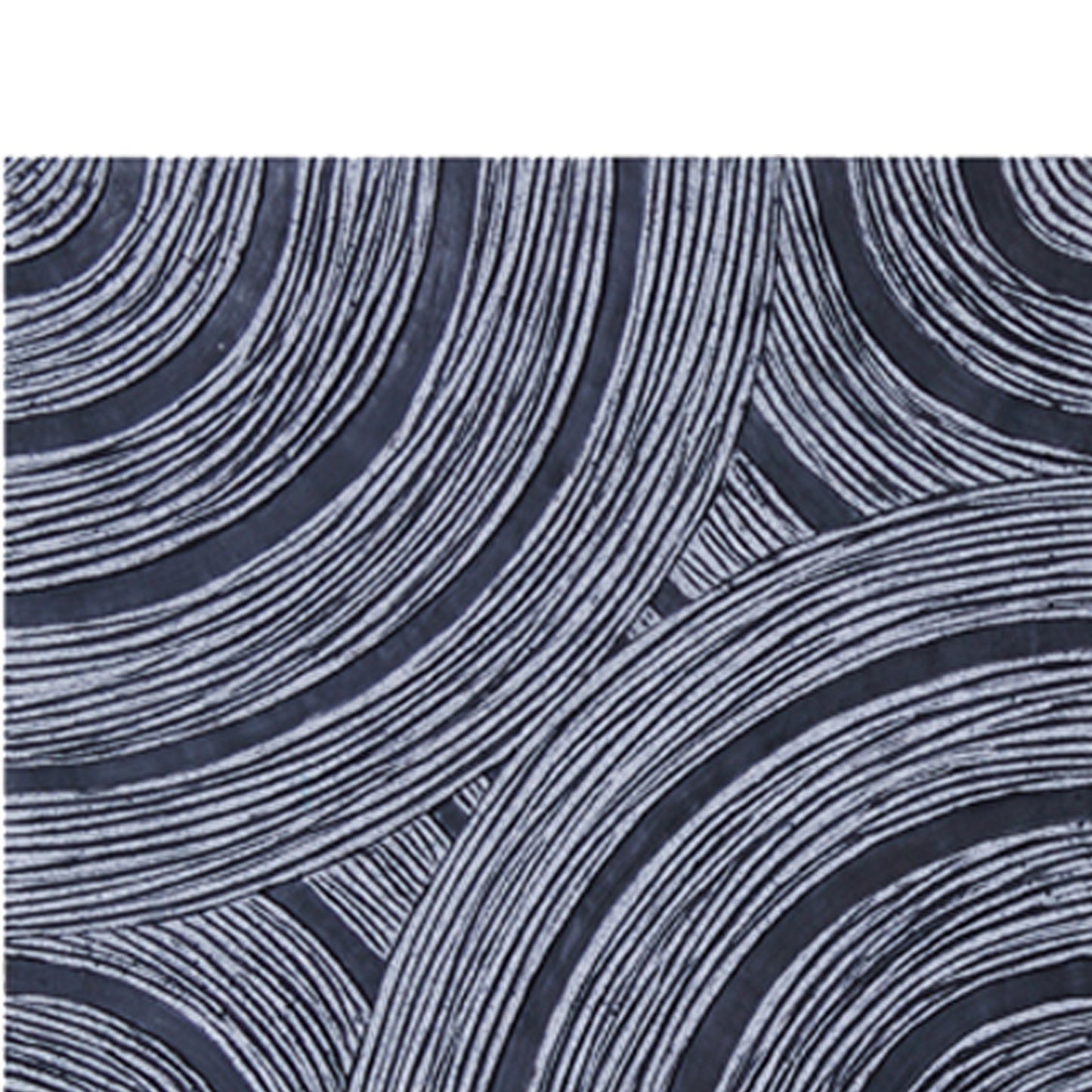 Square Sandstone Wall Decor With Lined Circular Design Large Gray