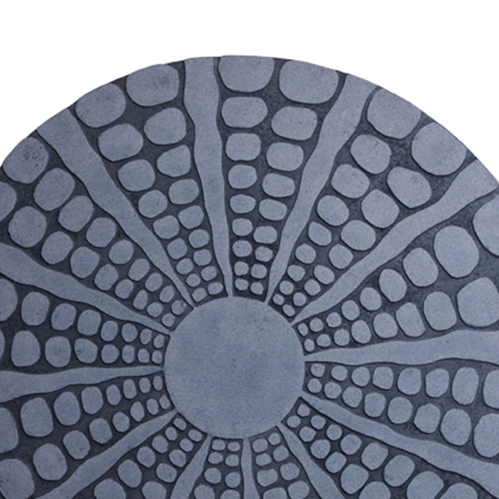 Round Shape Sandstone Wall Decor With Stardust Pebble Small Gray