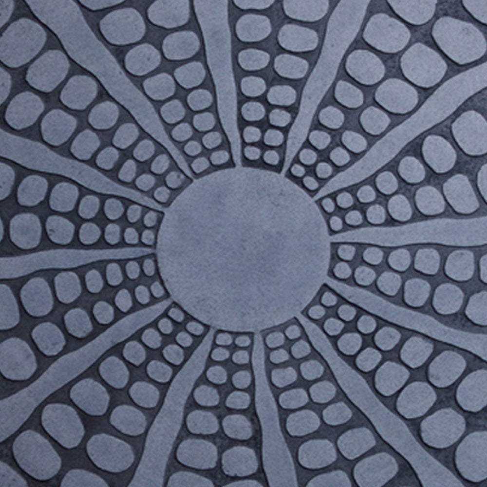 Round Shape Sandstone Wall Decor With Stardust Pebble Small Gray