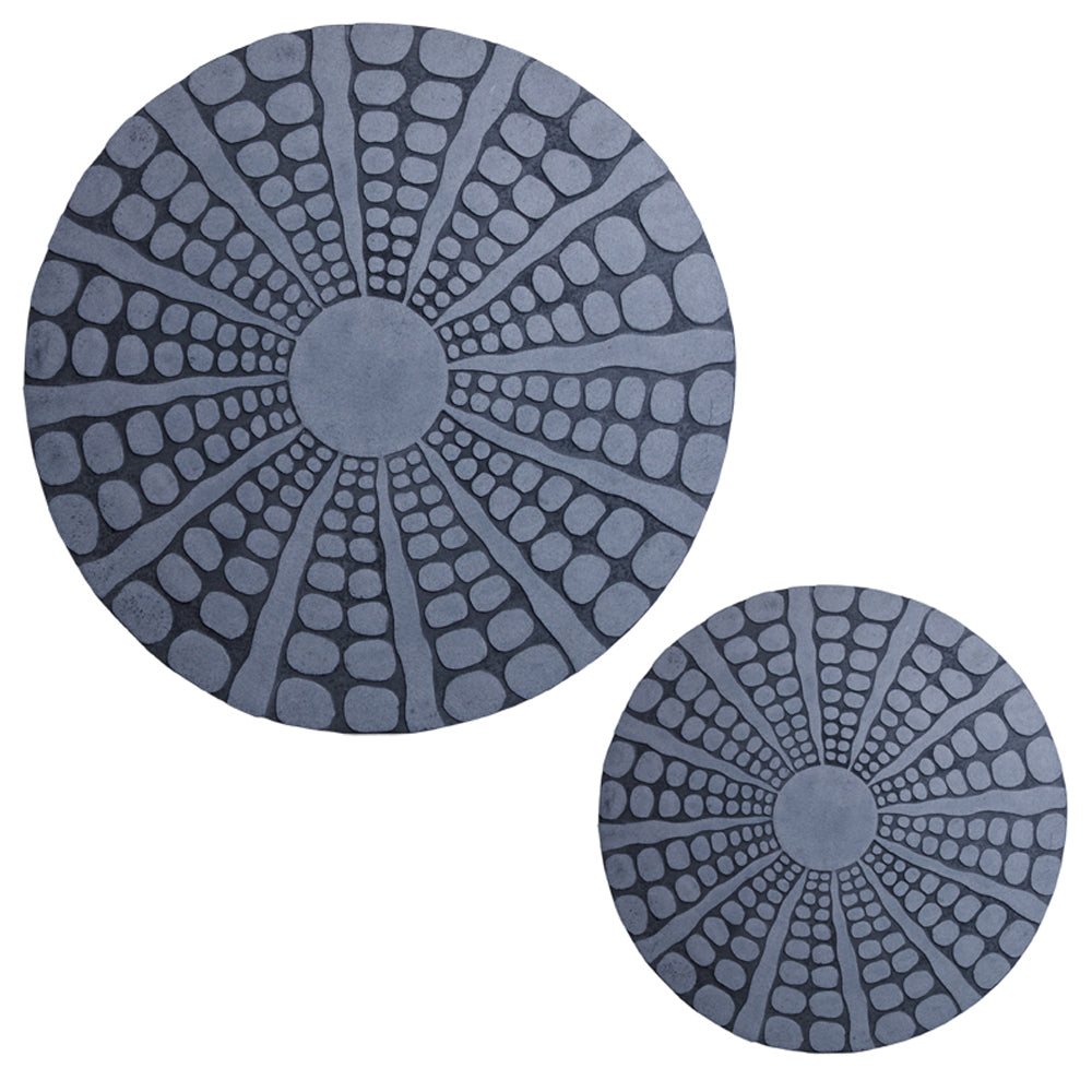 Round Sandstone Wall Decor With Stardust Pebble Large Gray