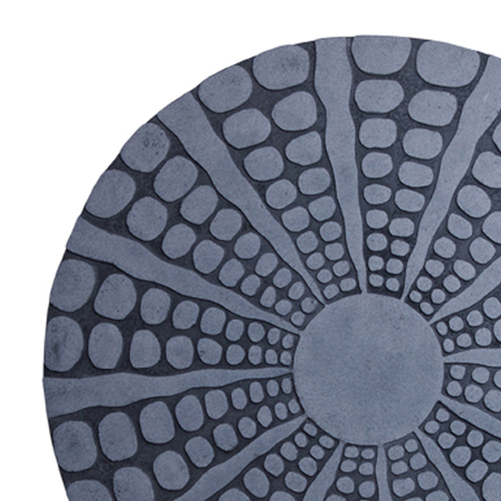 Round Sandstone Wall Decor With Stardust Pebble Large Gray