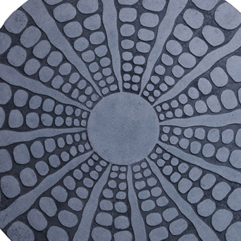 Round Sandstone Wall Decor With Stardust Pebble Large Gray