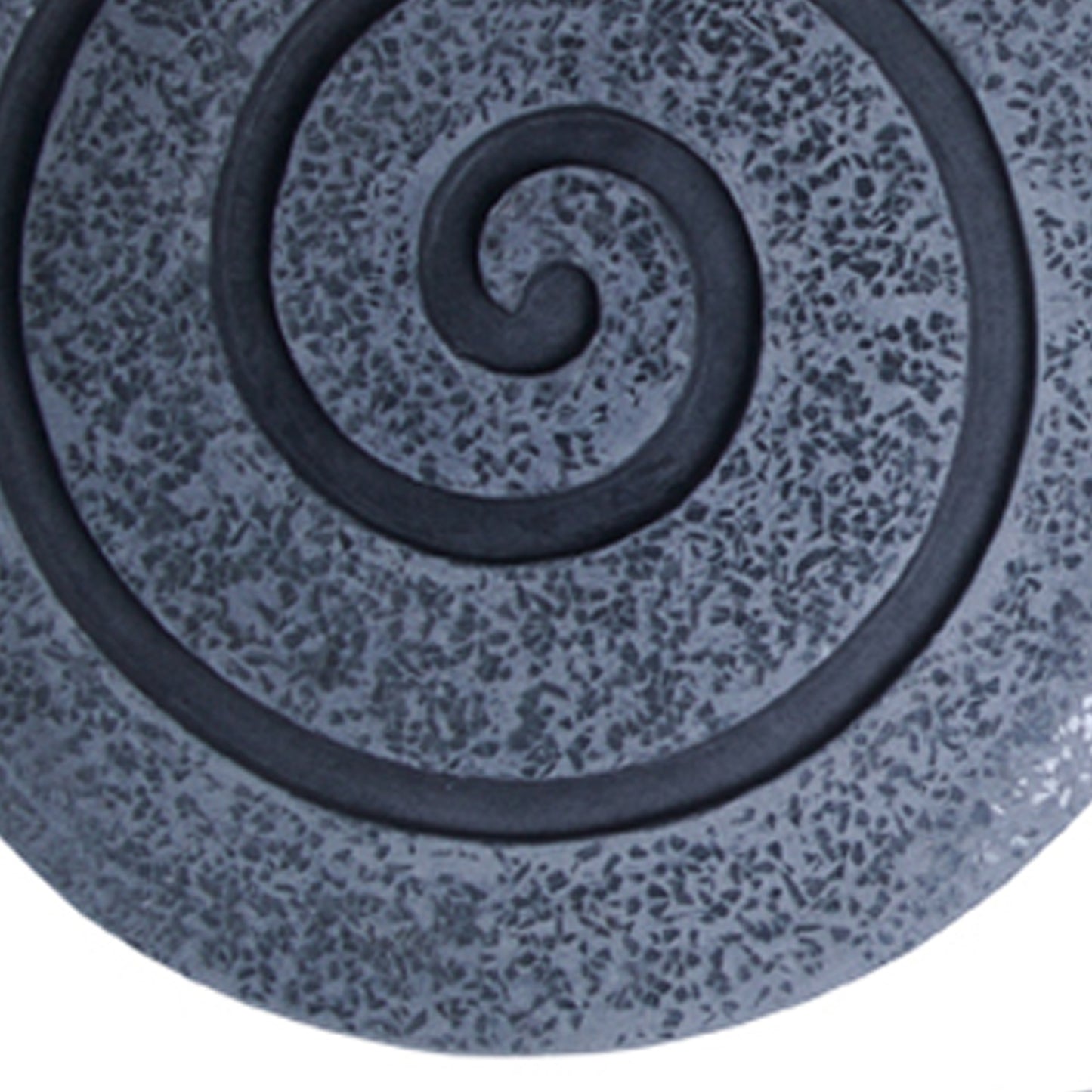 Round Sandstone And Glass Wall Decor With Spiral Design Small Gray