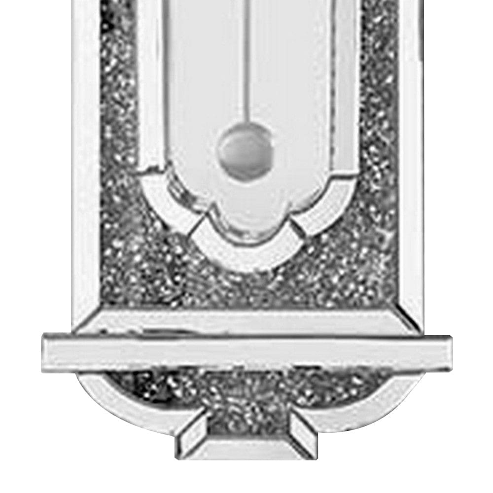 Wall Clock With Mirror Trim And Scalloped Top Silver