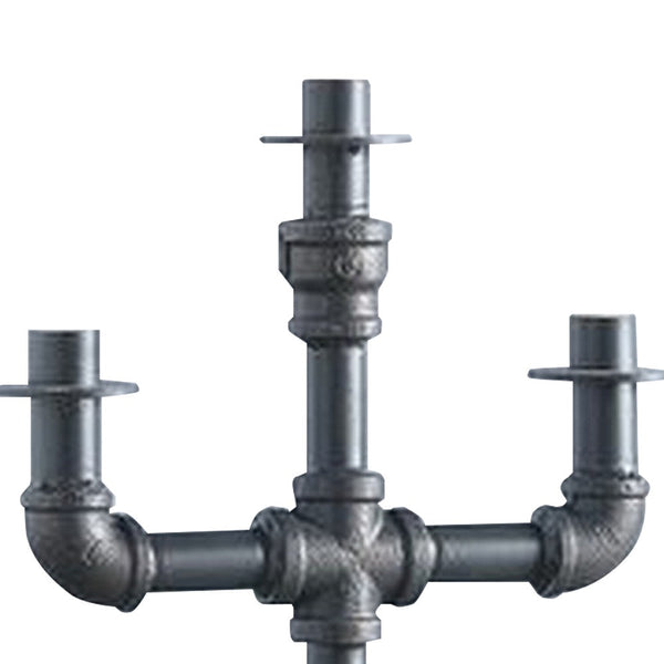 Candleholder With Metal Water Pipe Body Black