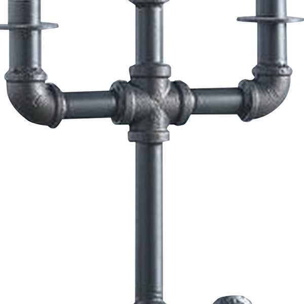 Candleholder With Metal Water Pipe Body Black