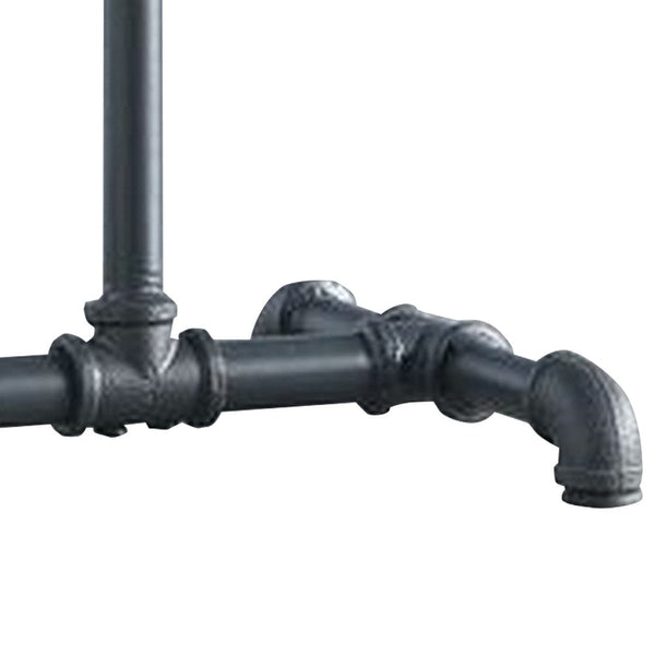Candleholder With Metal Water Pipe Body Black