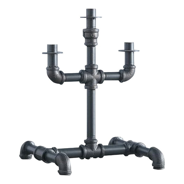 Candleholder With Metal Water Pipe Body Black