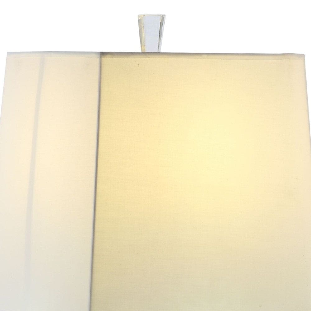 Table Lamp with Cuboid Shape Mirrored Base Silver