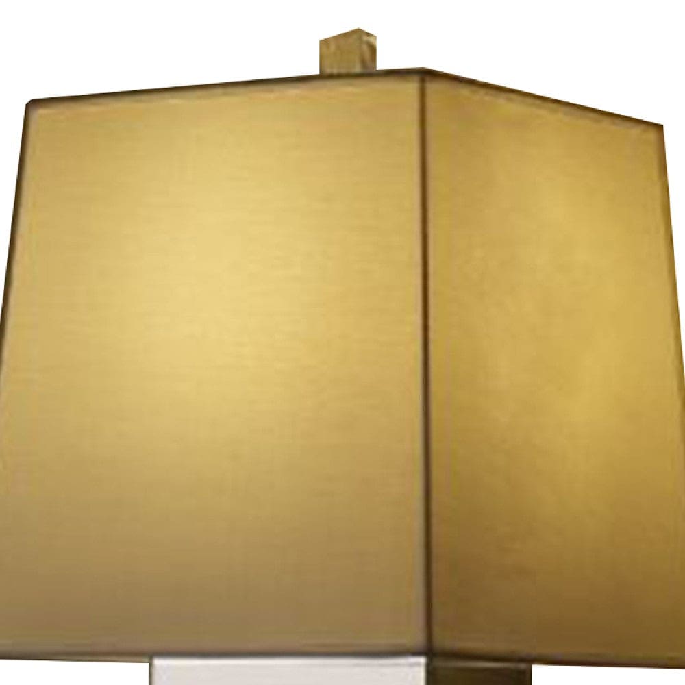 Table Lamp with Abstract Intersected Mirrored Base Silver